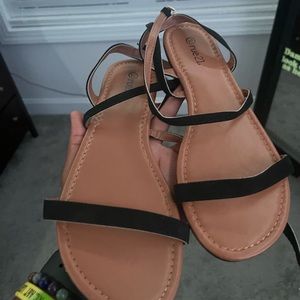 cute brown and black summer sandals